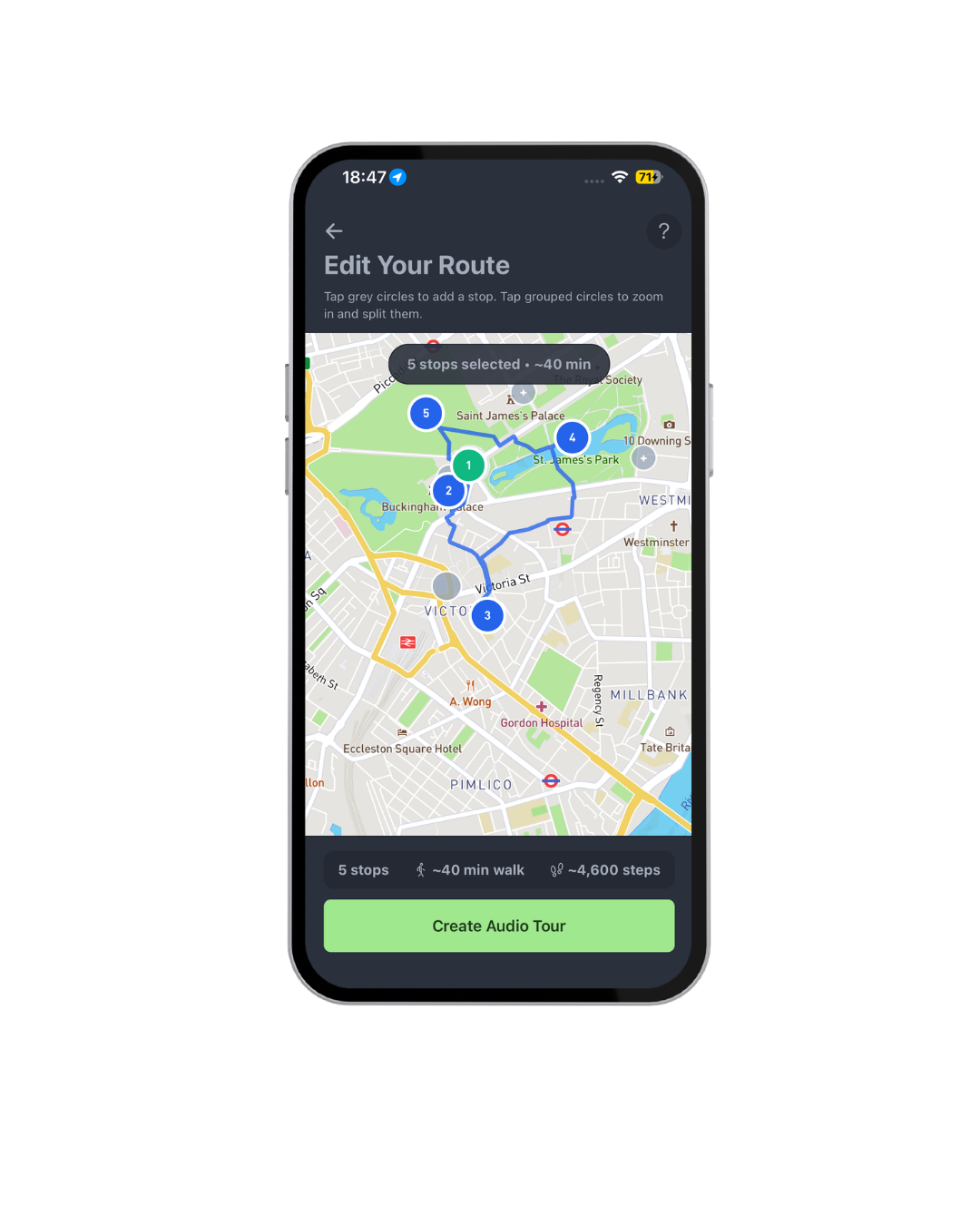 Roam - AI audio walking tours